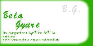 bela gyure business card